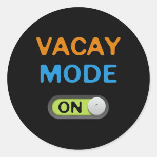 Vakantie Modus Aan Strand Palmen Cruise Sfeer Zome Ronde Sticker