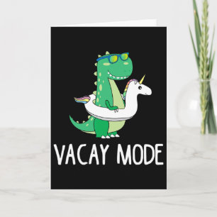 Vakantie Modus Cute Dinosaur T-Shirt Funny Familie Kaart