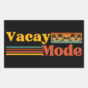 VAKANTIE MODUS PALM BOOM FAMILIE VAKANTIE RECHTHOEKIGE STICKER