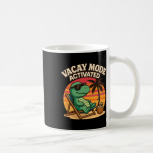 Vakantie Modus Schattige Dinosaurus - Grappige Fam Koffiemok