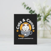 Vakantie Mok Ontwerp met Gezellige Kat en Poot Coo Briefkaart (Staand voorkant)