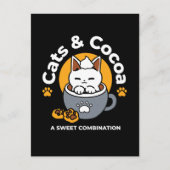 Vakantie Mok Ontwerp met Gezellige Kat en Poot Coo Briefkaart (Voorkant)