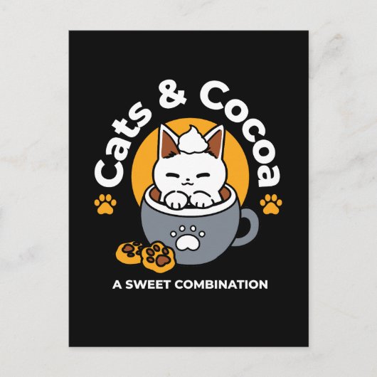 Vakantie Mok Ontwerp met Gezellige Kat en Poot Coo Briefkaart (Voorkant)