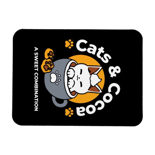 Vakantie Mok Ontwerp met Gezellige Kat en Poot Coo Magneet (Horizontaal)