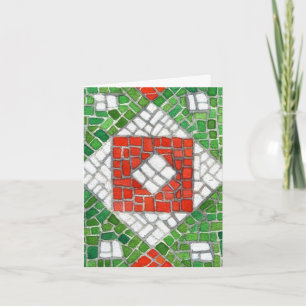 VAKANTIE MOZAÏEK Kerstmis Notecard / Verticaal Feestdagen Kaart