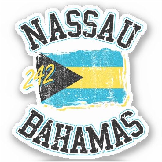Vakantie Nassau Bahamas Vlag Sticker Cruise (Voorkant)