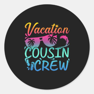 Vakantie neef Crew Beach Sungles Ronde Sticker