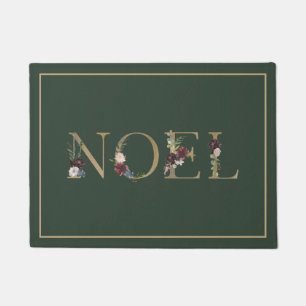Vakantie Noel Elegante Bloemtypografie Deurmat