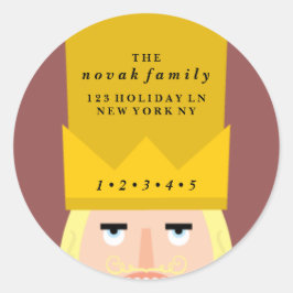 Vakantie Notenkraker Adres Ronde Sticker