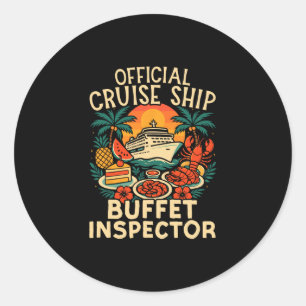 Vakantie op cruiseschip Officiële buffetinspecteur Ronde Sticker