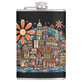 Vakantie op een eiland heupfles