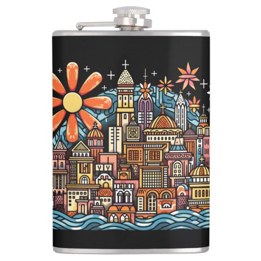 Vakantie op een eiland heupfles (Voorkant)