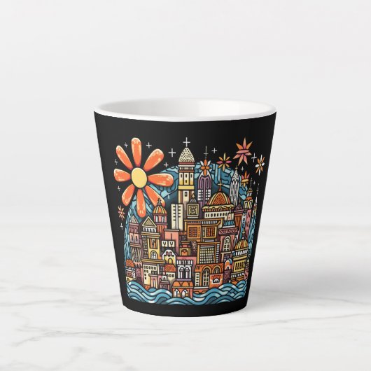 Vakantie op een eiland latte mok (Voorkant)