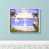 Vakantie op het strand canvas afdruk (Insitu (Houten vloer))