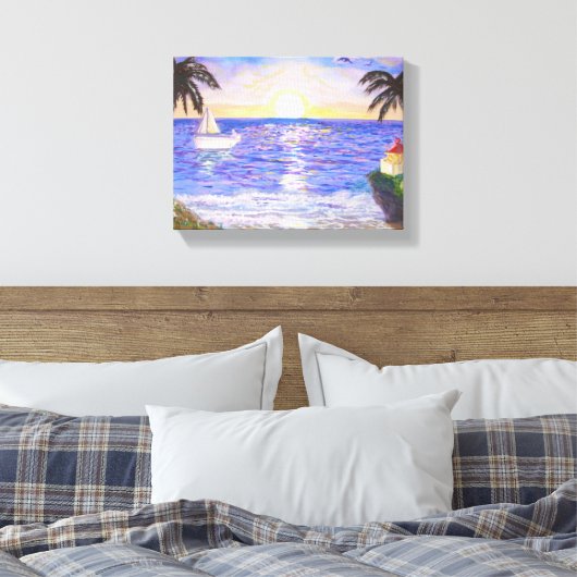 Vakantie op het strand canvas afdruk (Insitu (Slaapkamer))