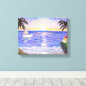 Vakantie op het strand canvas afdruk (Insitu (Houten vloer))