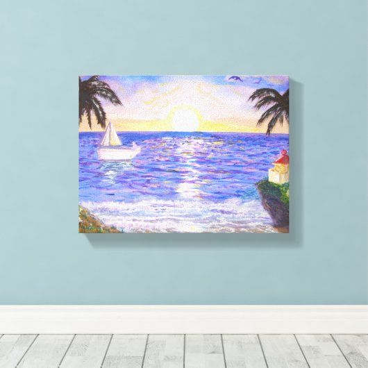 Vakantie op het strand canvas afdruk (Insitu (Houten vloer))