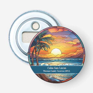 Vakantie op het strand van Cabo San Lucas Button Flesopener