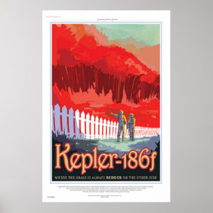 Vakantie op Kepler 186f, waar gras Alway Red is Poster