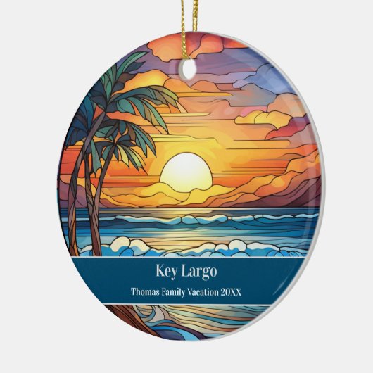 Vakantie op Key Largo Beach Keramisch Ornament (Links)