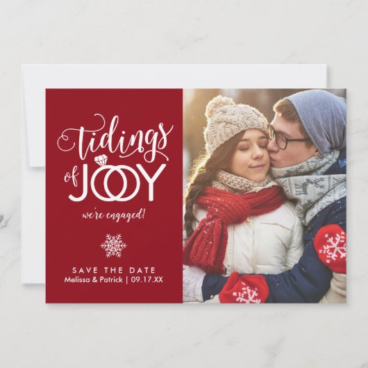 Vakantie Opslaan kerstkaart datum Pas getrouwd Save The Date (Voorkant)