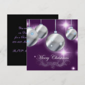 Vakantie ornament Paarse kerst Kaart (Voorkant / Achterkant)