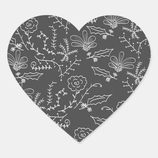 vakantie ornamenten hart sticker (Voorkant)