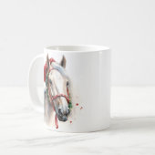 Vakantie paard Kerstmis koffie mok (Voorkant links)