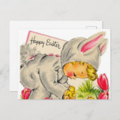  Vakantie Paashaas kind briefkaart (Voorkant / Achterkant)