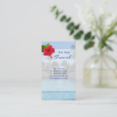 Vakantie Palm Tree Hibiscus Visitekaartje (Staand voorkant)