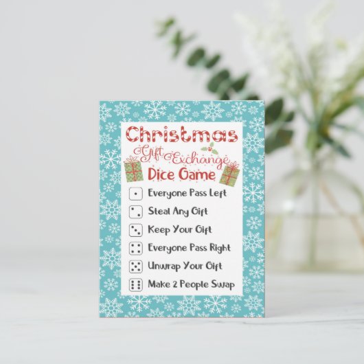 Vakantie Party Game Kaart Christmas Dirty Santa (Staand voorkant)