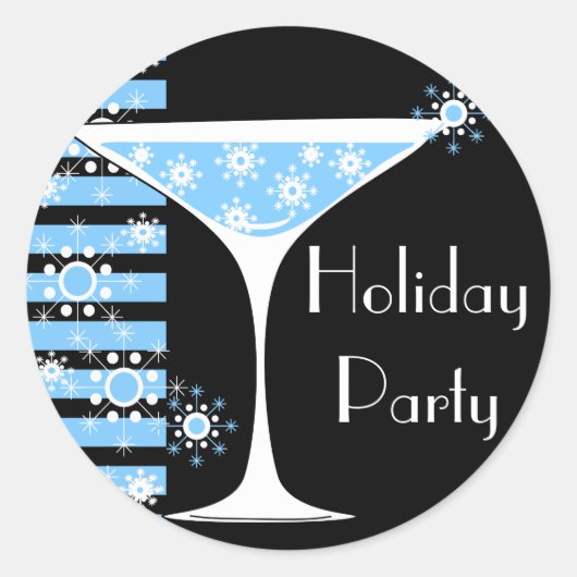 Vakantie Party Sneeuwvlok Cocktail Sticker (Voorkant)