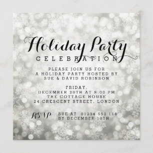 Vakantie Party Zilveren Sparkling Snowflake Lights Kaart