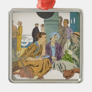 vakantie, passagiersschip op dek metalen ornament