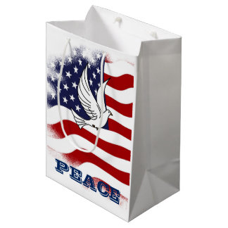 Vakantie - Patriottische sterren / Stripes Peace D Medium Cadeauzakje