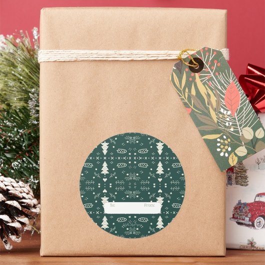 Vakantie Patroon Sticker - Groen - Set van 6