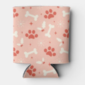 Vakantie Paws & Botten Kerstpatroon Blikjeskoeler (Voorkant)