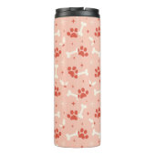 Vakantie Paws & Botten Kerstpatroon Thermosbeker (Achterkant)