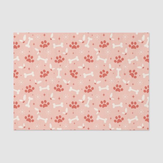 Vakantie Paws & Botten Kerstpatroon Tissuepapier (Voorkant)