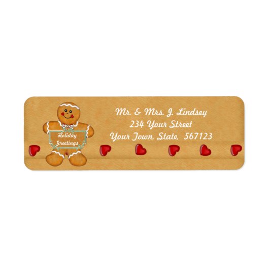 Vakantie peperkoek adreslabel etiket (Voorkant)