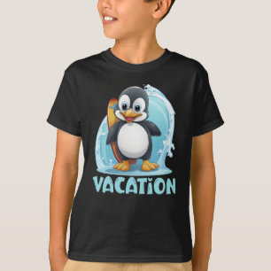 Vakantie Pinguïn Surfplank T-shirt
