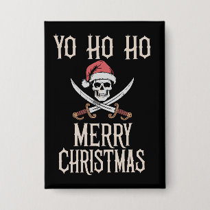 Vakantie Piraat Yo Ho Ho Kerstman Bootvaren  Button
