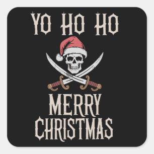 Vakantie Piraat Yo Ho Ho Kerstman Vaart  Vierkante Sticker