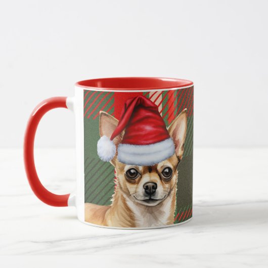 Vakantie Plaid Chihuahua Kerstman Hond Mok (Links)