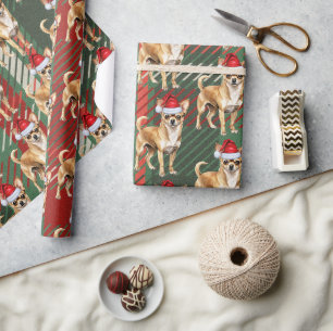 Vakantie Plaid Chihuahua Santa Dog Kerstmis Cadeaupapier