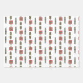 Vakantie Plaid & Gnome Wrapping Papier | Set van 3 Inpakpapier Vel (Voorkant 2)