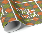 Vakantie Plaid Patroon Gepersonaliseerd Cadeaupapier (Rol Hoek)
