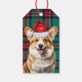 Vakantie Plaid Pembroke Welsh Corgi Dog Christmas Cadeaulabel (Voorkant)