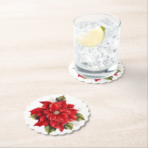 Vakantie Poinsettia Papieren Onderzetters