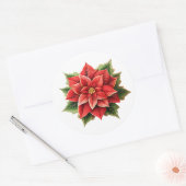 Vakantie Poinsettia Stickers (Envelop)